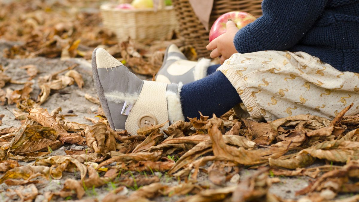 Zoom sur les bottines pour bébé Liliputi