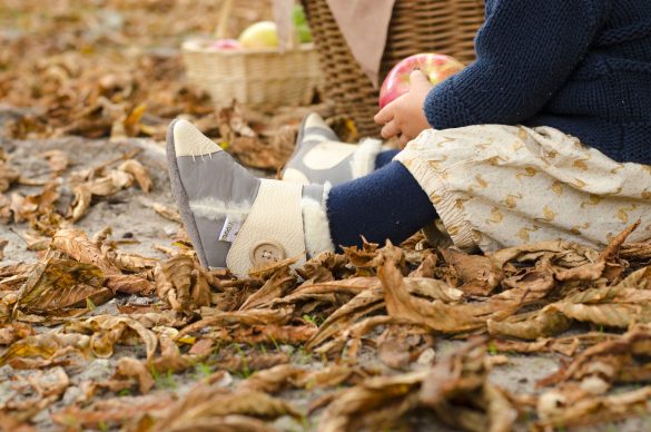 bottines en laine et cuir souple pour bébé liliputi
